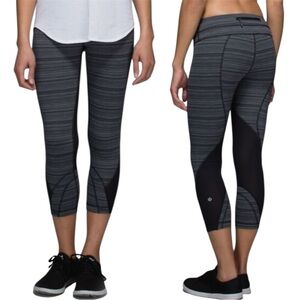 Lululemon Run: Inspire Crop II Leggings – Size 8 – Black/Gray